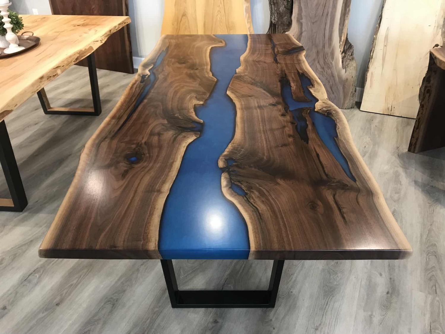 Everglade Live EdgeWalnut Epoxy River Table - 7