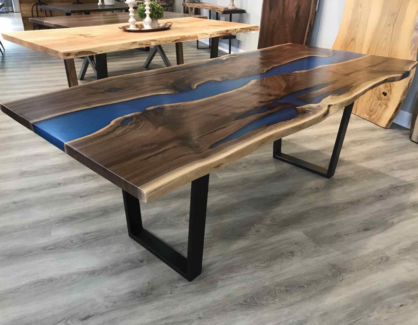 Walnut Epoxy Table, Epoxy Resin Table, Epoxy River Table, Table Top Epoxy,  Resin Table Top, Wood Resin Table, Resin Dining Table, Live Edge 