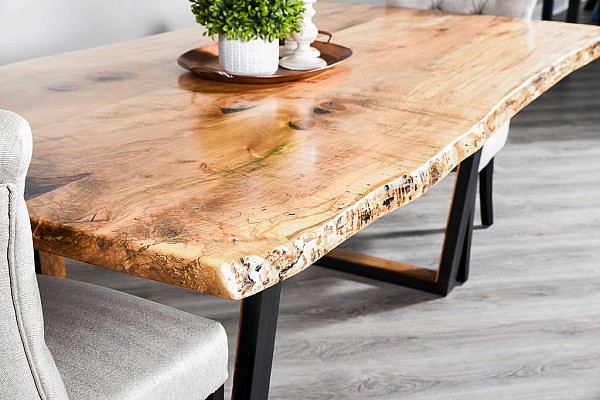 Shale Live EdgeSpalted Maple Dining Table - 7' - Pathway Tables