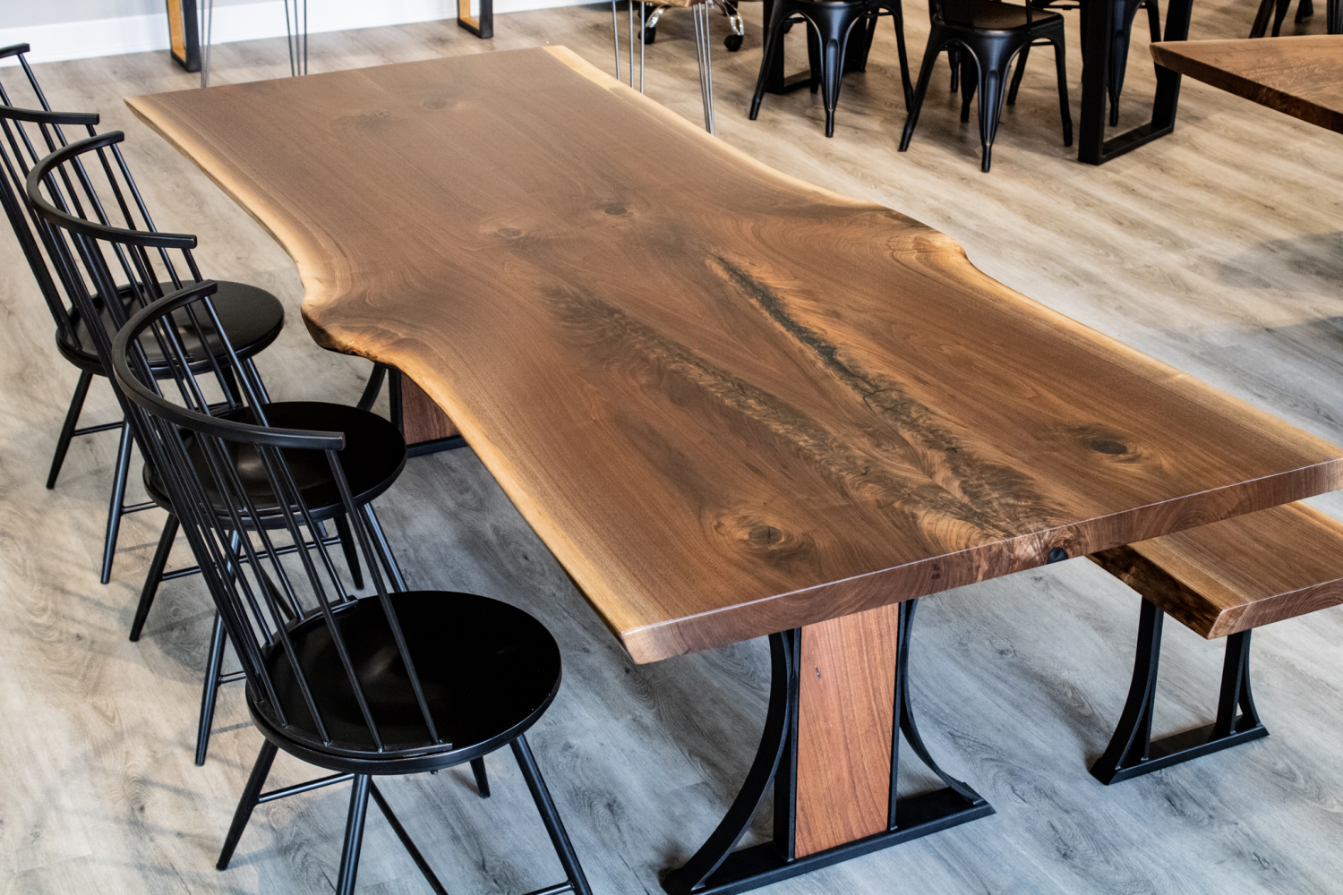Stratford Live EdgeWalnut Dining Table - 8.5' - Pathway Tables