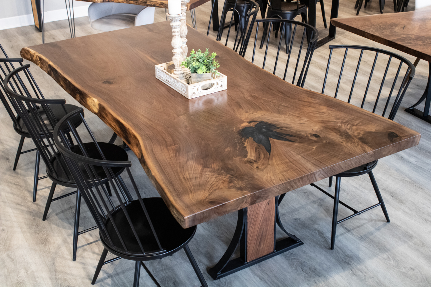 Glacier Bay Live EdgeWalnut Dining Table 8 Pathway Tables
