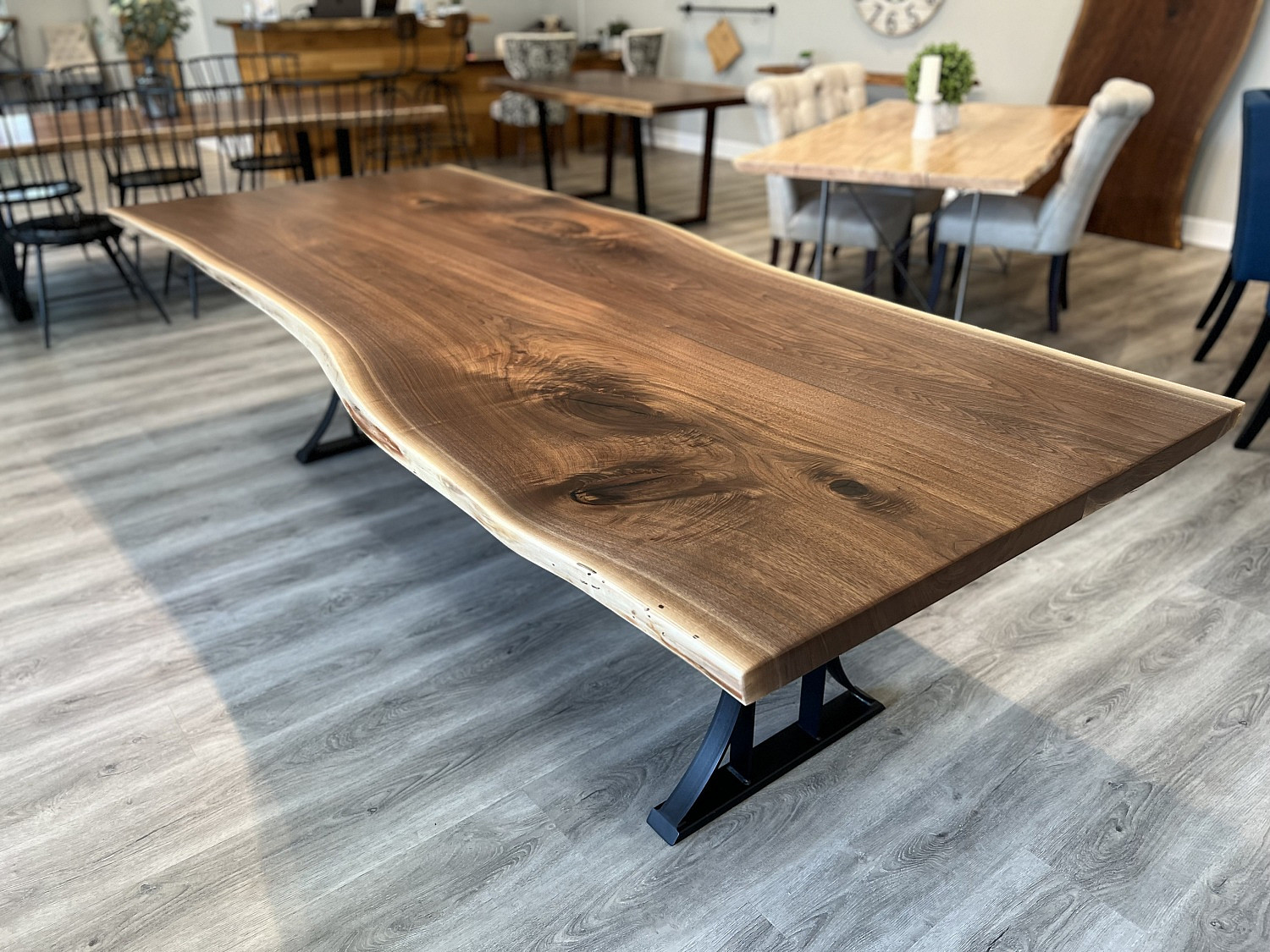 Cuyahoga Live EdgeWalnut Dining Table - 9' - Pathway Tables